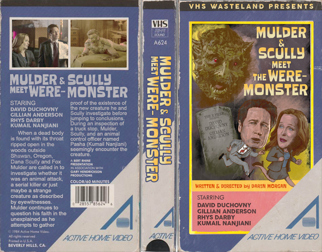 MULDER AND SCULLY MEET THE WERE MONSTER CUSTOM VHS, MODERN VHS COVER, CUSTOM VHS COVER, VHS COVER, VHS COVERS